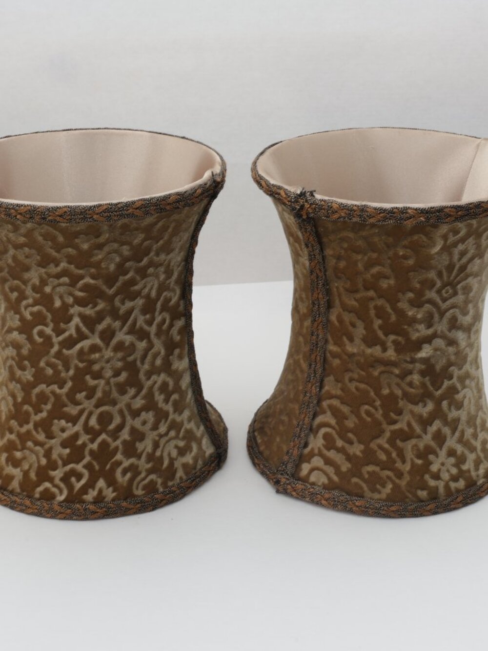 Vintage Brown Fabric Lamp Shades Set of 2 Unique